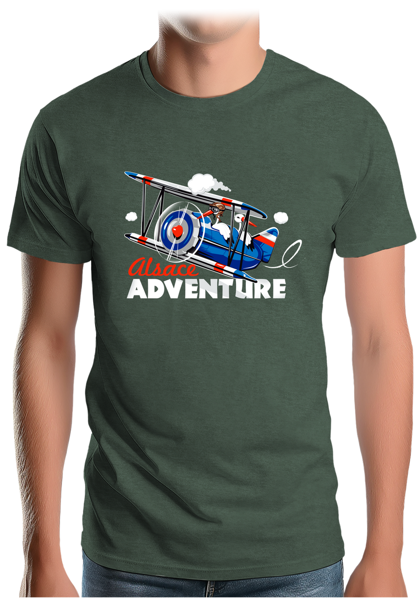 T-Shirt Homme 2 cigognes dans un avion