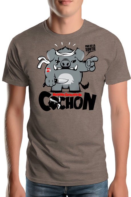 Tee-Shirt Homme Veritable Caractere De Cochon