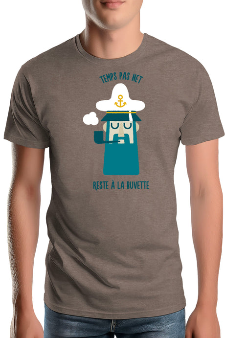 T-Shirt Homme Capitaine temps pas net buvette