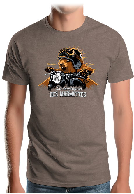 T-Shirt Homme Compagnie des Marmottes en Moto