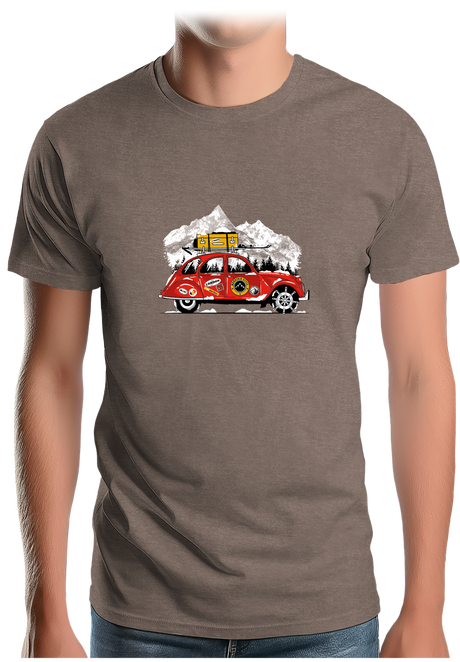 T-Shirt Homme 2CV vacance au ski à la montagne