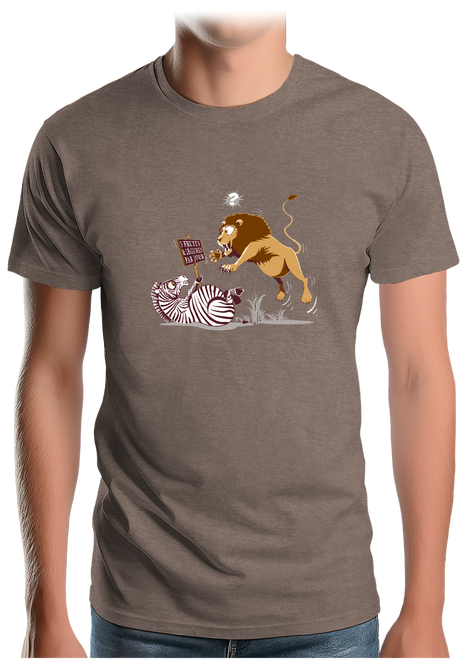 T-Shirt Homme Zèbre vs Lion : 5 fruits légumes par jour