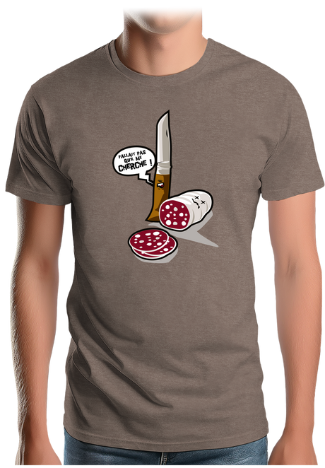 T-Shirt Homme Fallait pas saucisson VS couteau de Savoie