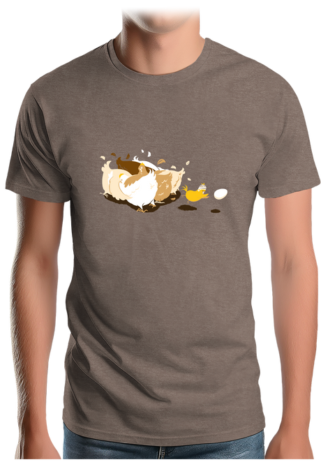T-Shirt Homme Poule et poussin qui jouent au rugby