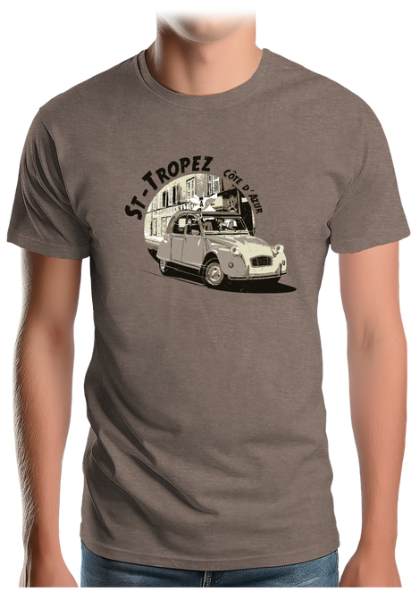 T-Shirt Homme Voiture 2CV St Tropez