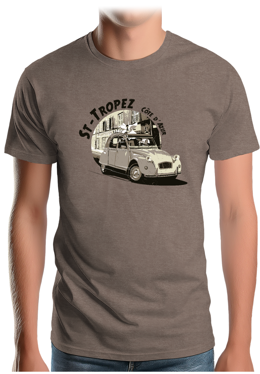 T-Shirt Homme Voiture 2CV St Tropez