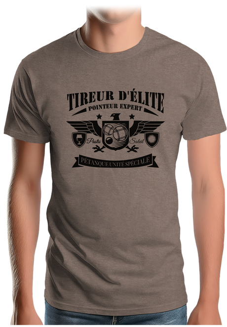 T-Shirt Homme Tireur d'élite en pétanque