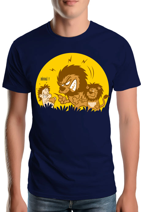 T-Shirt Homme Lion et bébé