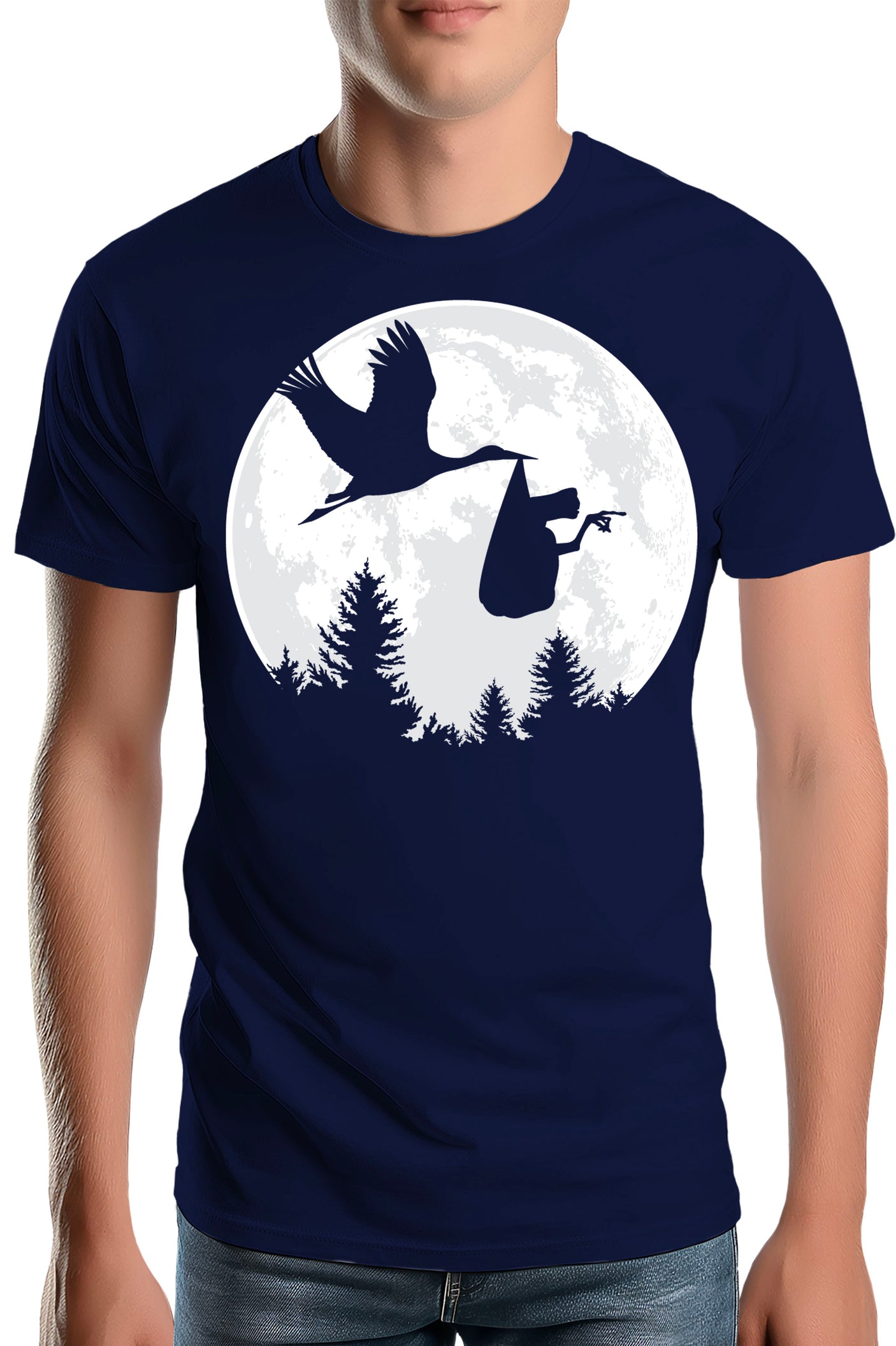 Tee-Shirt Homme Lune Cigogne