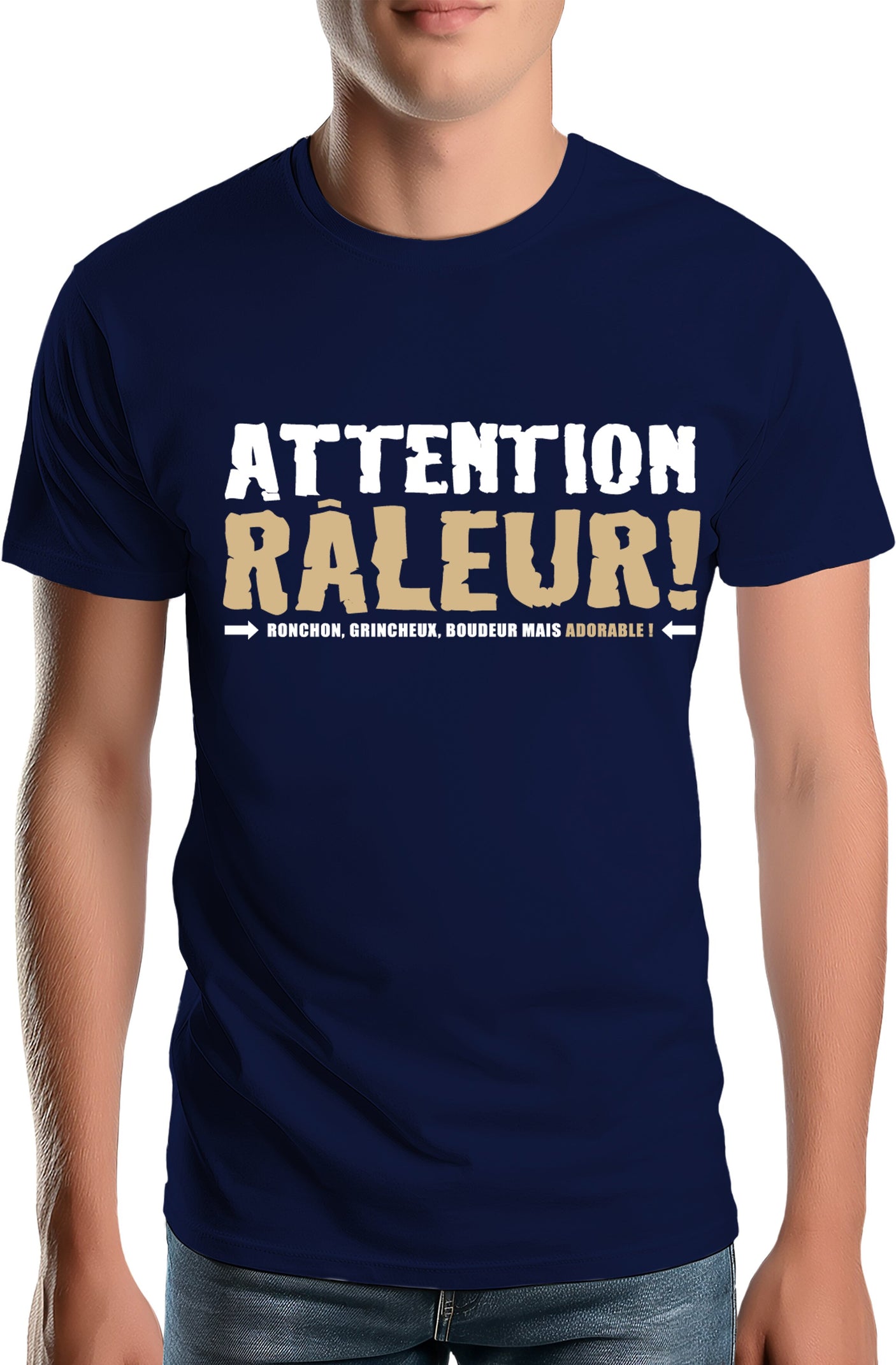 Tee-Shirt Homme Attention raleur en bronze