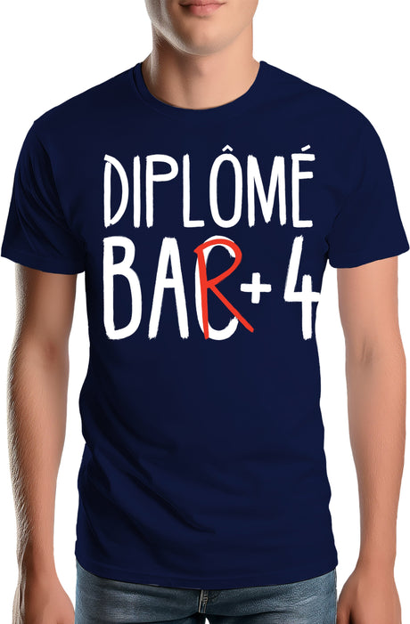 T-Shirt Homme Diplômé bar +4