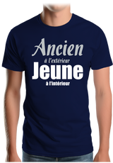 T-Shirt Homme Ancien à l'extérieur et jeune à l'intérieur