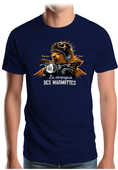 T-Shirt Homme Compagnie des Marmottes en Moto