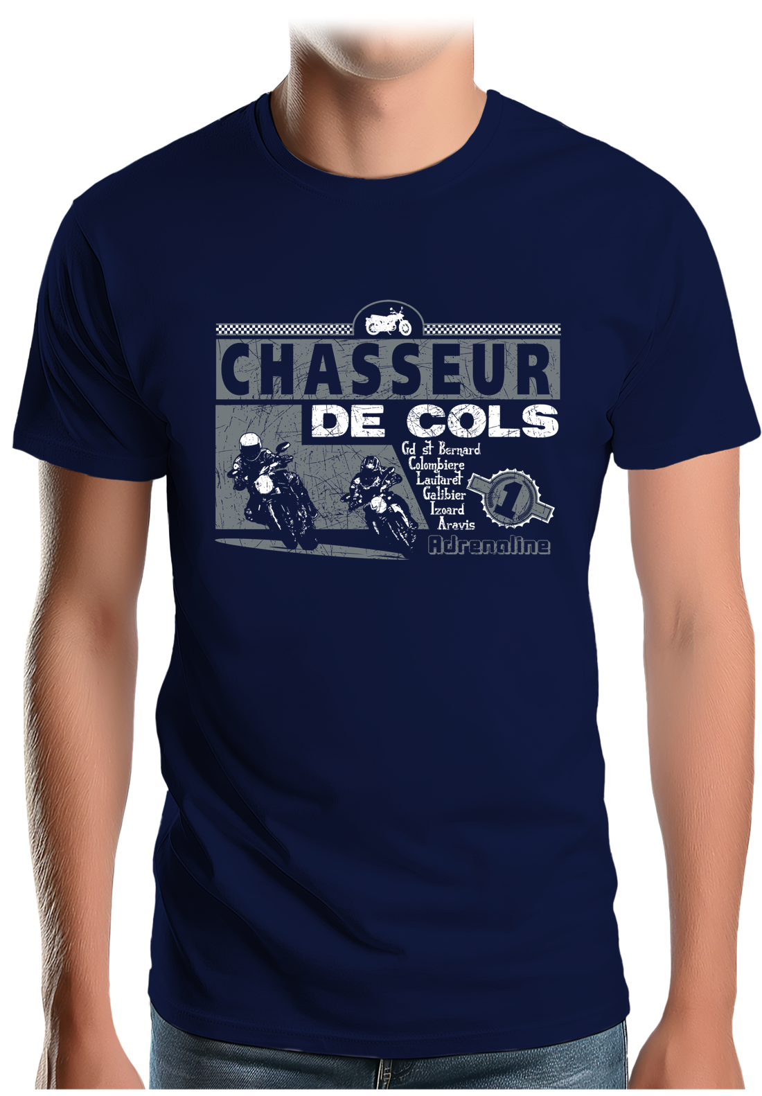 T-Shirt Homme Chasseurs de cols adrénaline moto