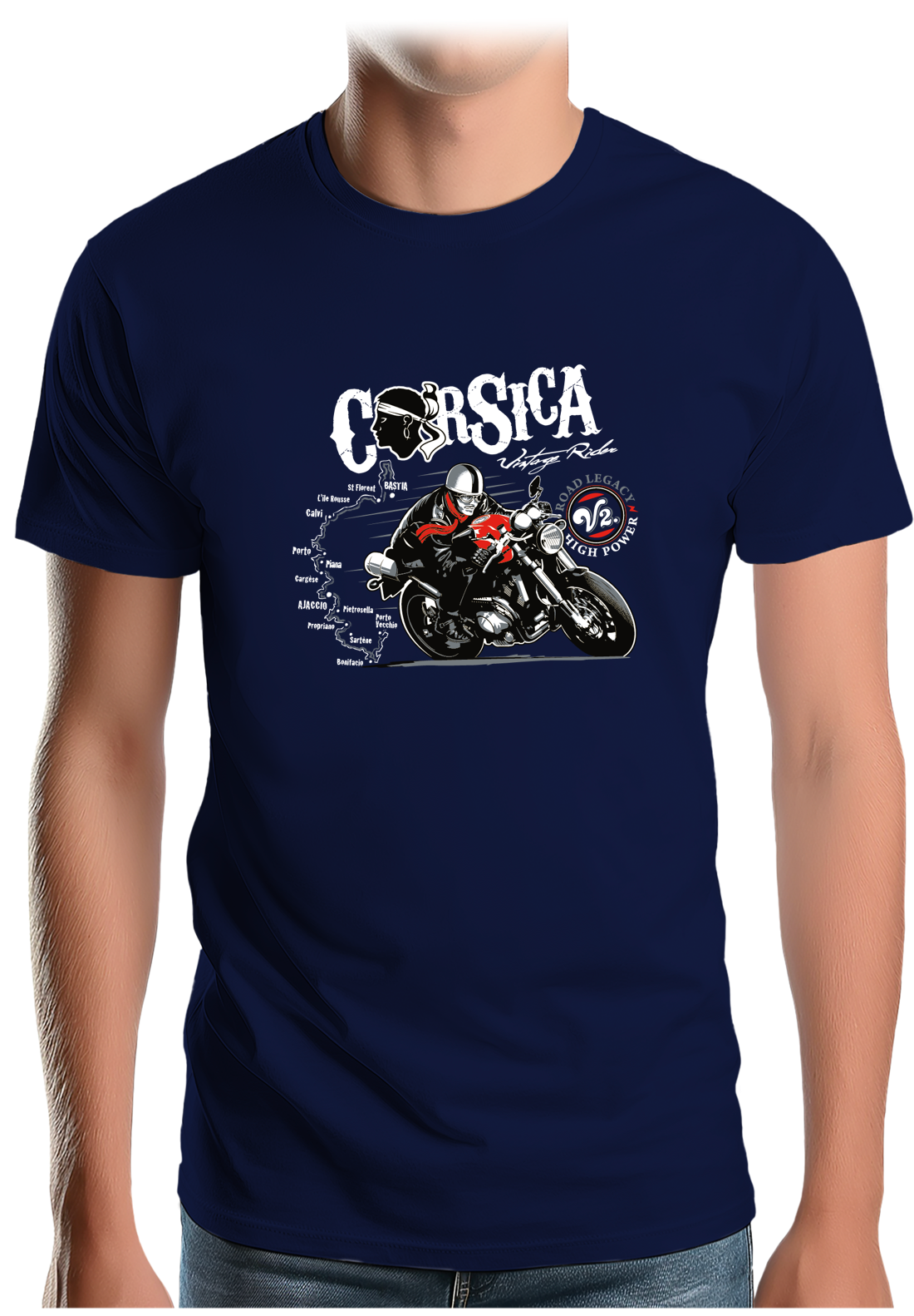 T-Shirt Homme Tour de Corse en moto