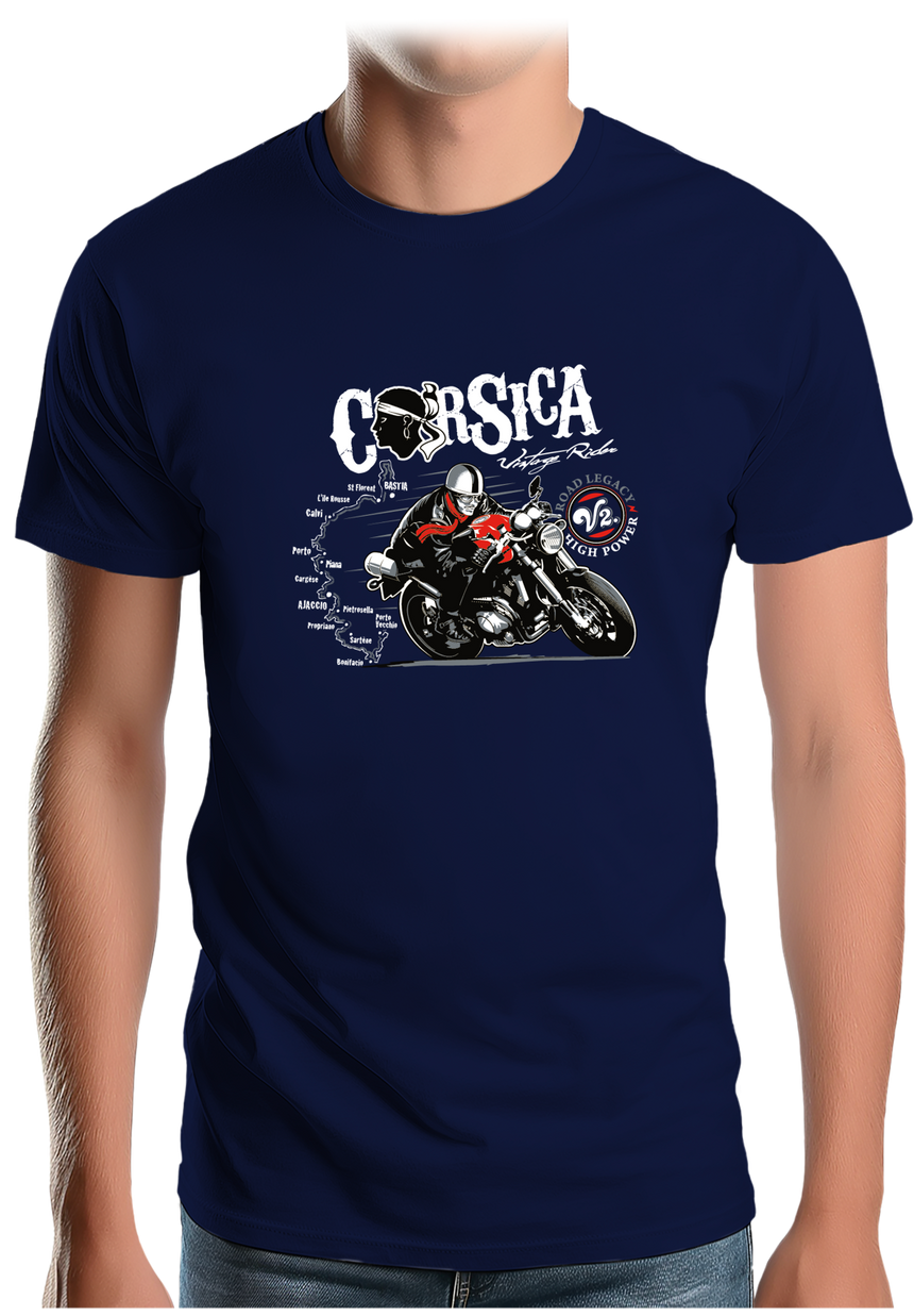 T-Shirt Homme Tour de Corse en moto