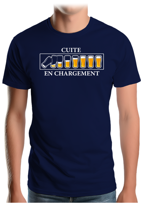 T-Shirt Homme Alcool, Cuite en chargement avec de la bière