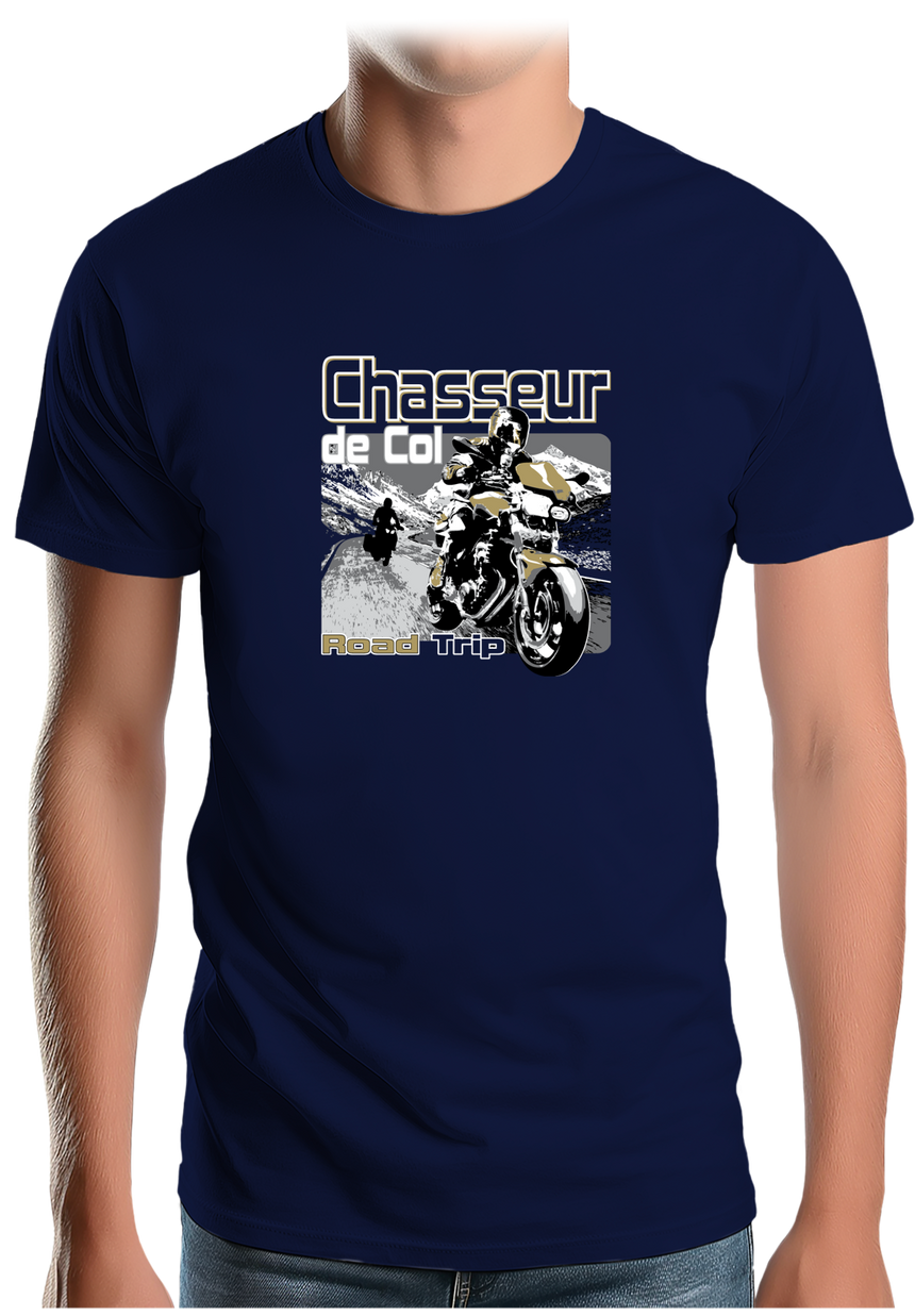 T-Shirt Homme Chasseur de col à moto