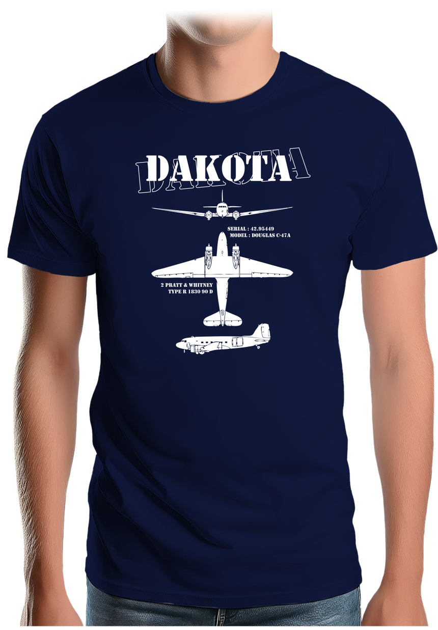 T-Shirt Homme Avion militaire modèle Dakota
