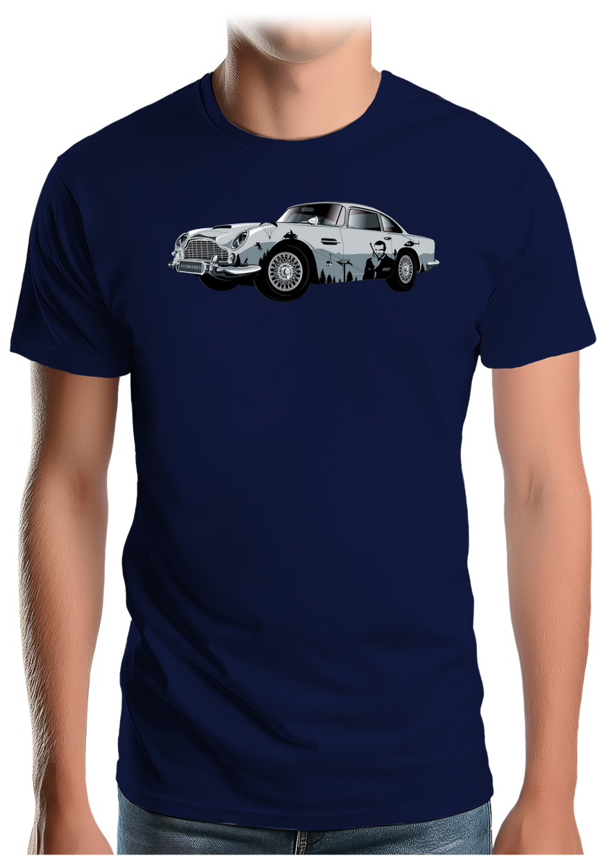 T-Shirt Homme Voiture d'espion à la montagne au ski