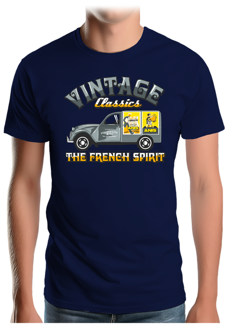 T-Shirt Homme Voiture 2CV french spirit pastis