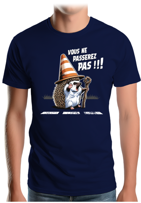 T-Shirt Homme Hérisson Gandalf, vous ne passerez pas sur la route !