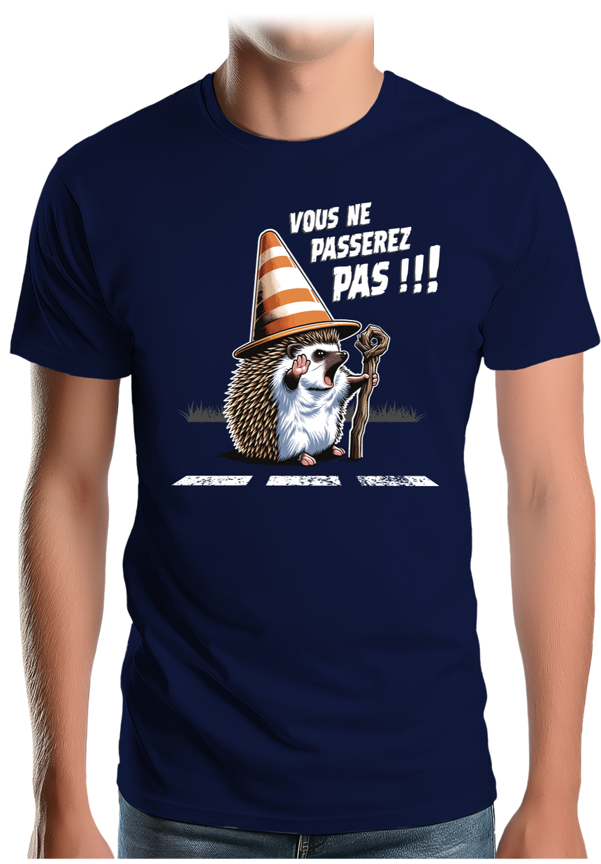 T-Shirt Homme Hérisson Gandalf, vous ne passerez pas sur la route !