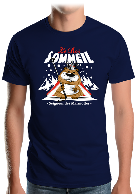 T-Shirt Homme Le roi sommeil, seigneur des marmottes