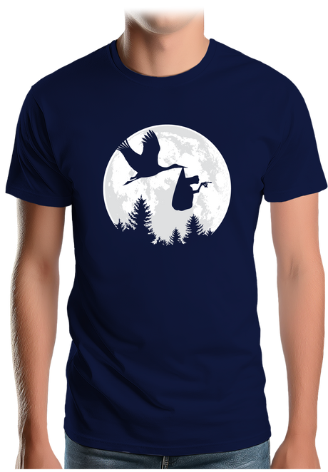 T-Shirt Homme Lune Cigogne