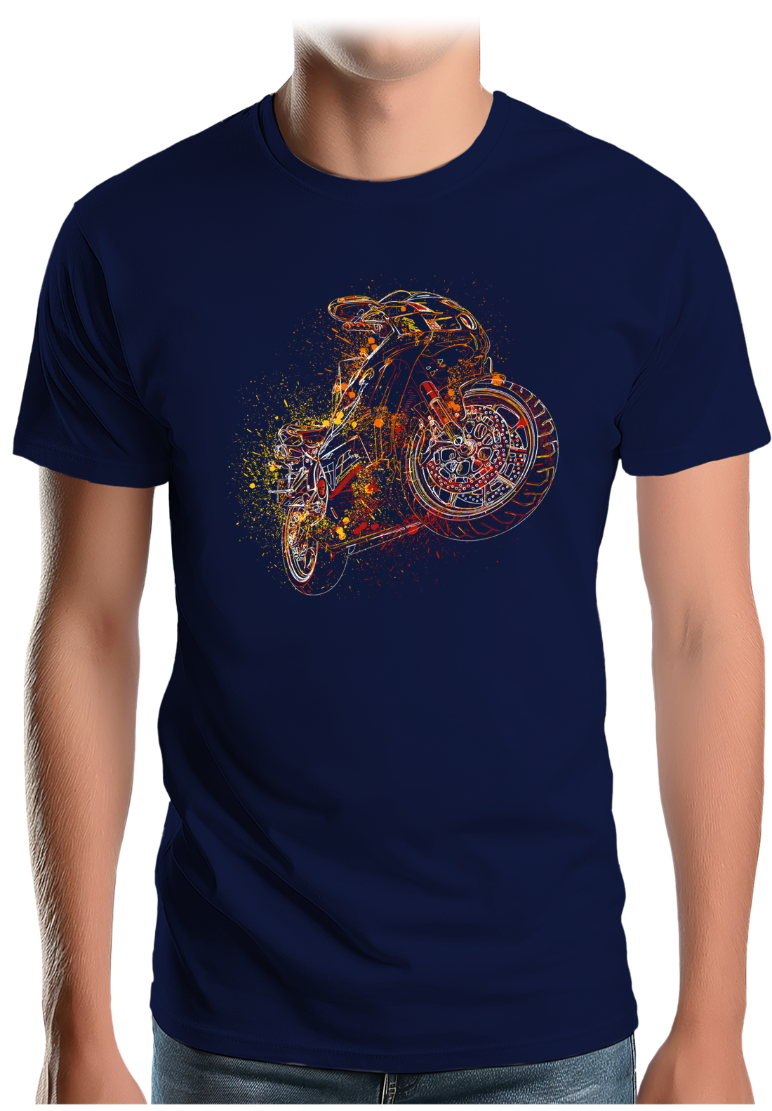 T-Shirt Homme Dessin moto abstrait