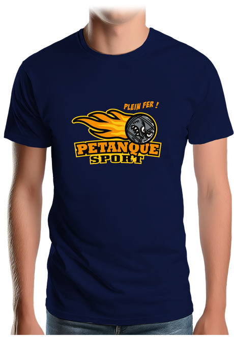 T-Shirt Homme Une pétanque sport plein fer
