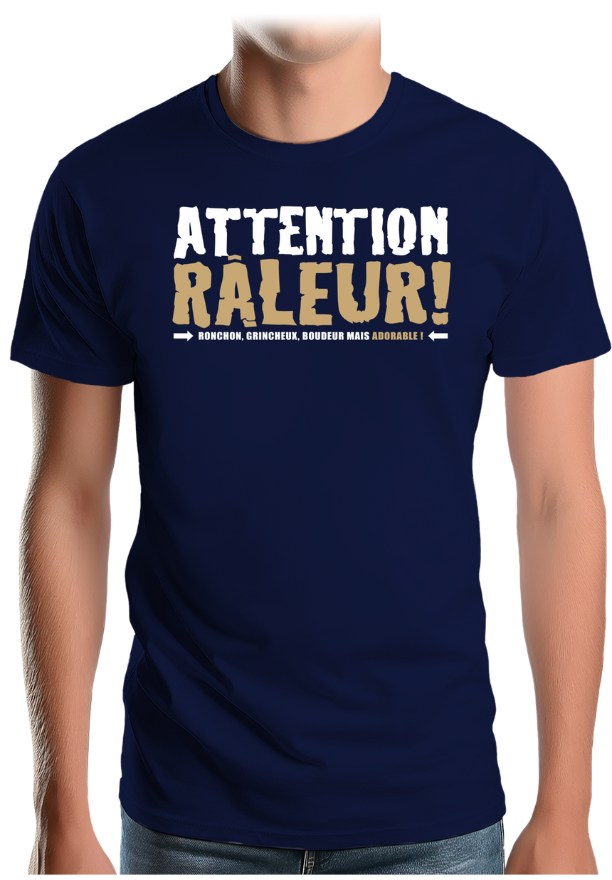 T-Shirt Homme Attention râleur en bronze