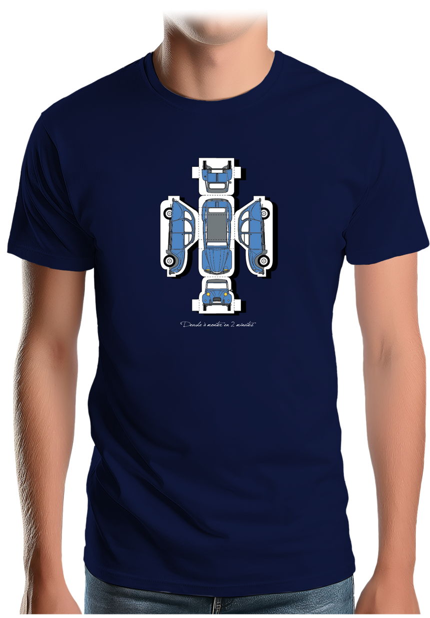 T-Shirt Homme Voiture 2CV en kit à construire