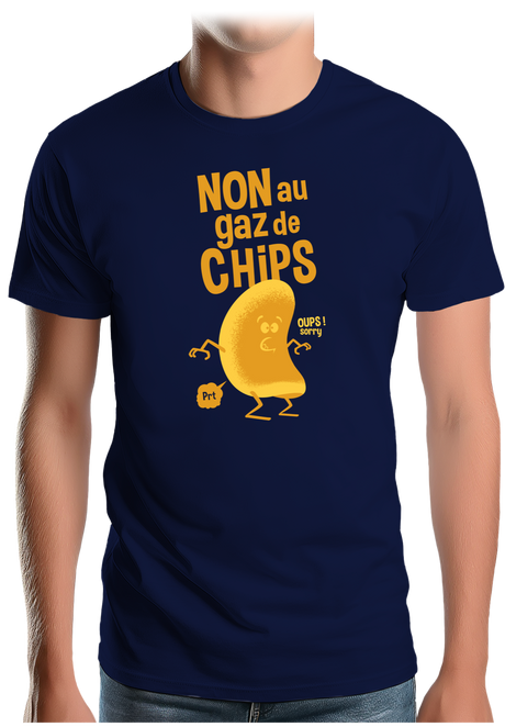 T-Shirt Homme Non aux gaz de chips