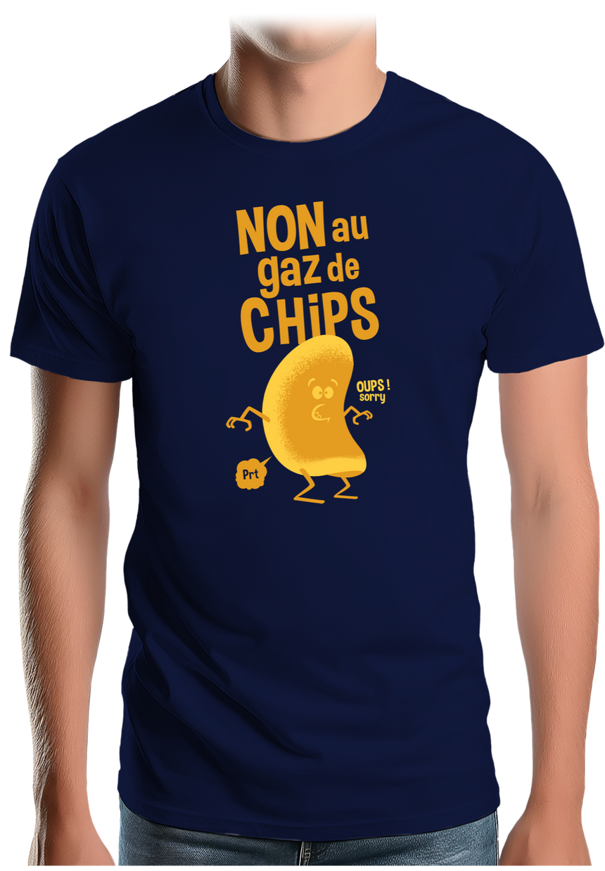 T-Shirt Homme Non aux gaz de chips