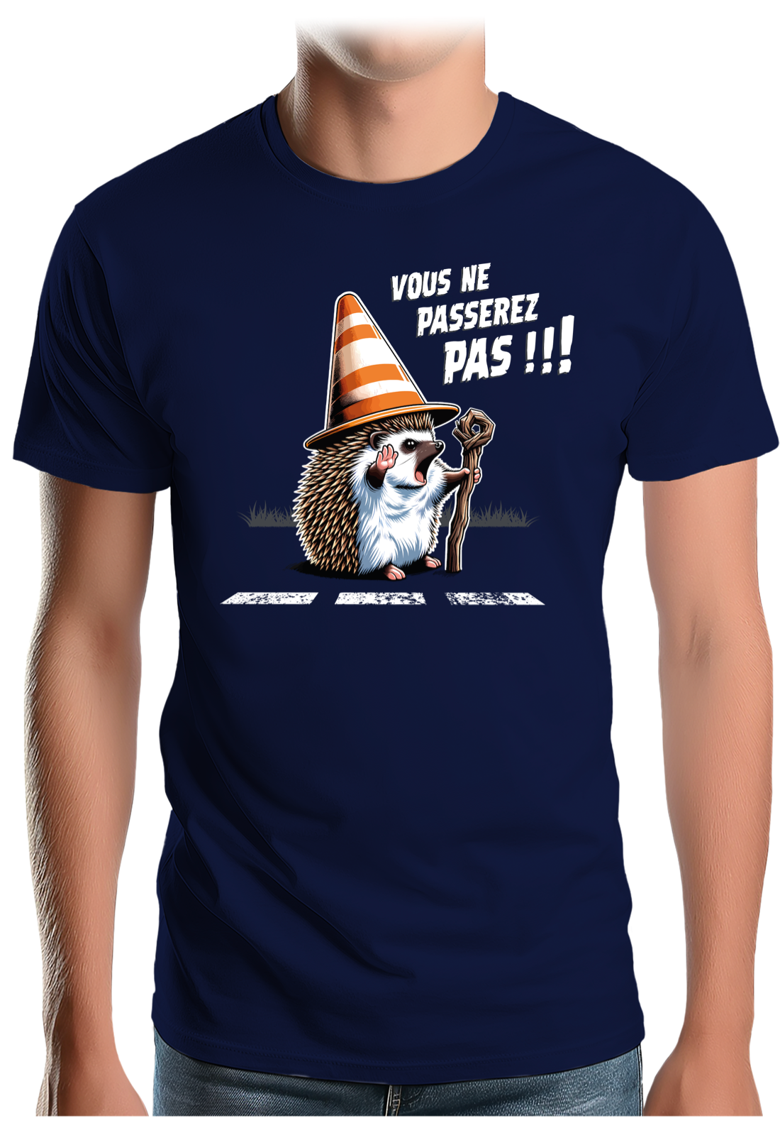 T-Shirt Homme Hérisson Gandalf, vous ne passerez pas sur la route !