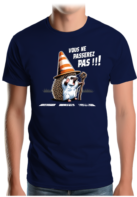 T-Shirt Homme Hérisson Gandalf, vous ne passerez pas sur la route !