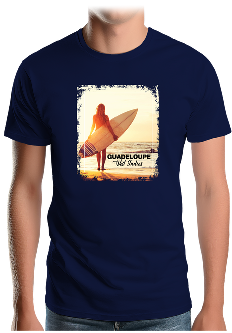 T-Shirt Homme Surf en Guadeloupe avec surfeuse