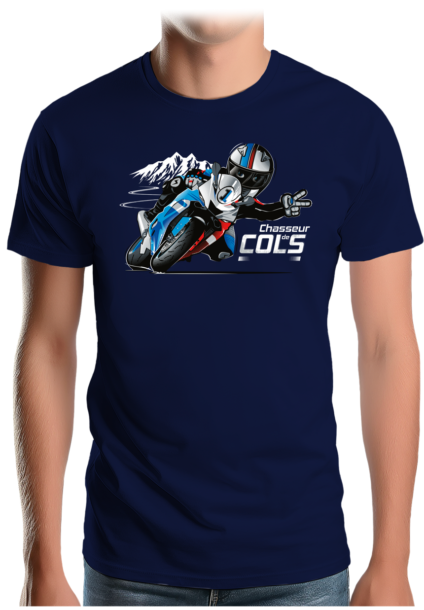 T-Shirt Homme Chasseur de cols moto signe