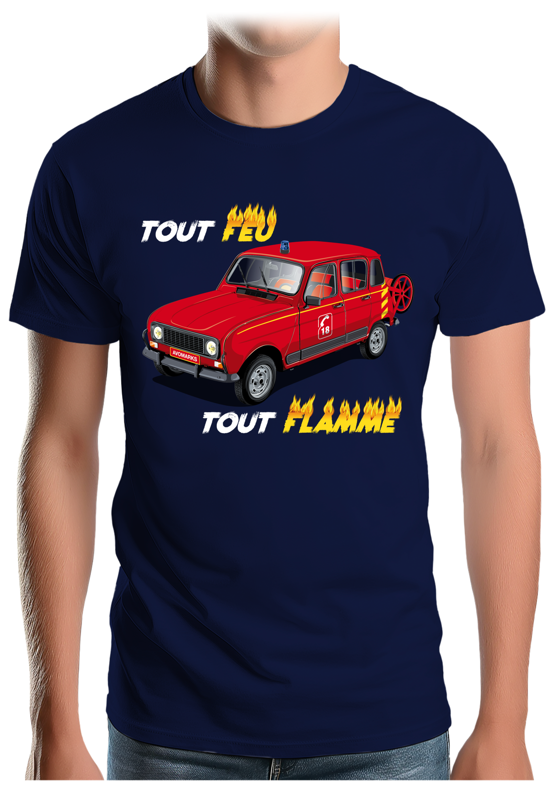 T-Shirt Homme 4L pompier tout feu tout flamme