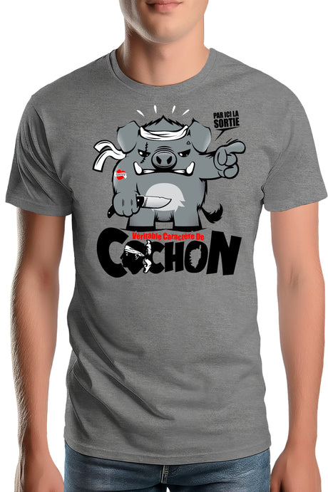 Tee-Shirt Homme Veritable Caractere De Cochon