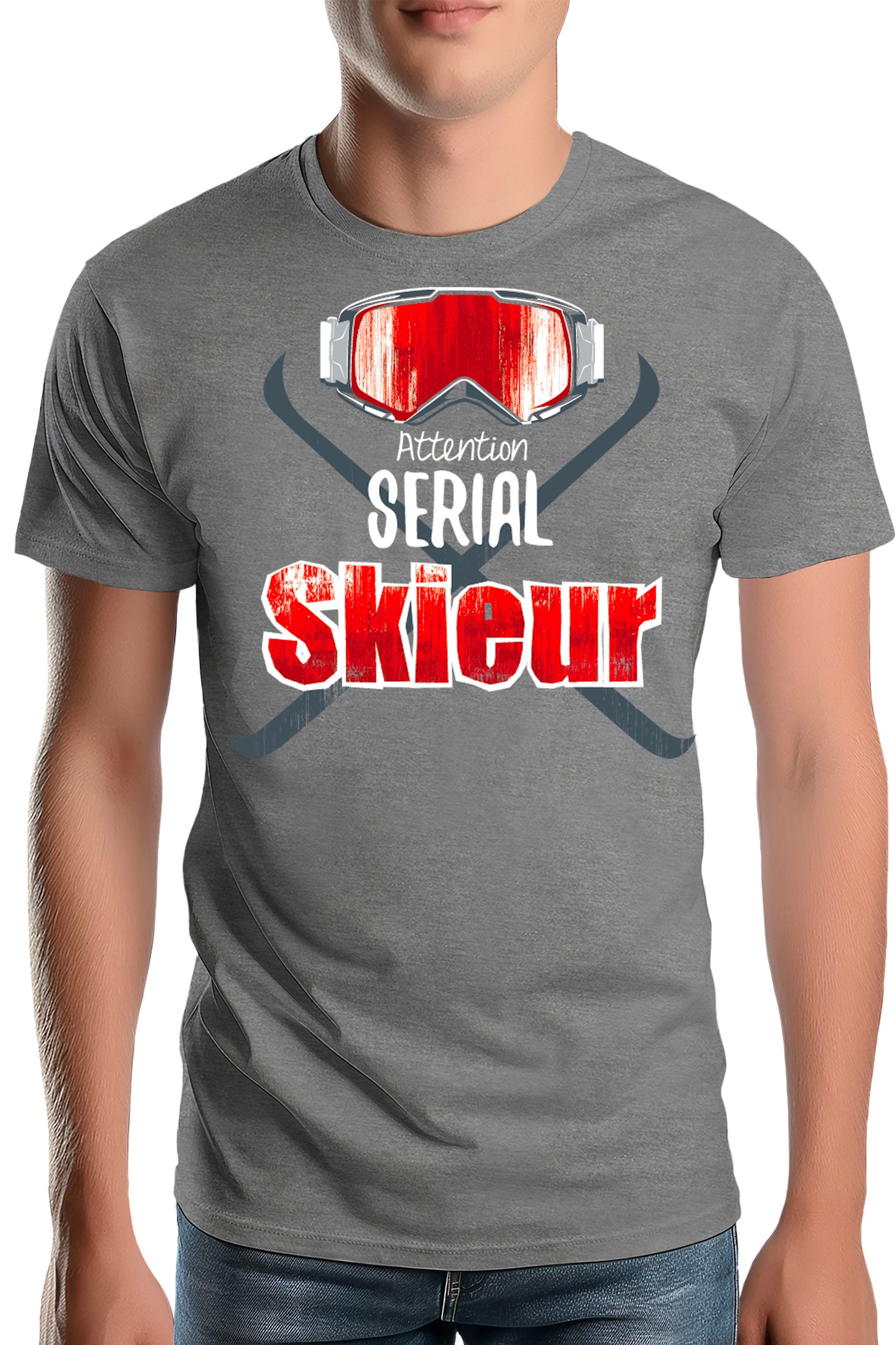 T-Shirt Homme Attention serial skieur