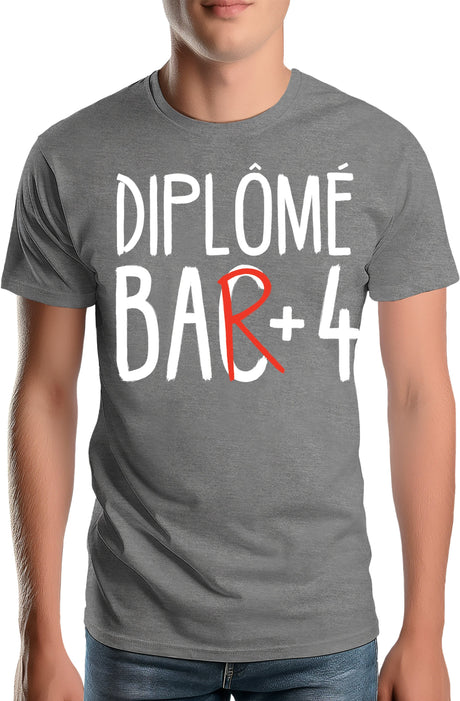T-Shirt Homme Diplômé bar +4