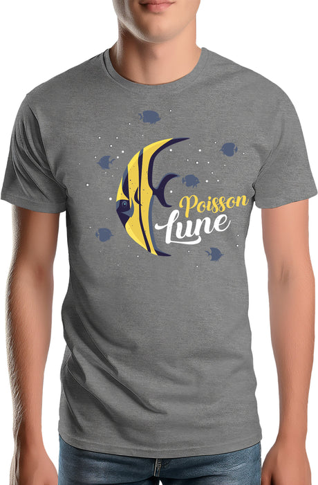Tee-Shirt Homme Poisson lune avec strass