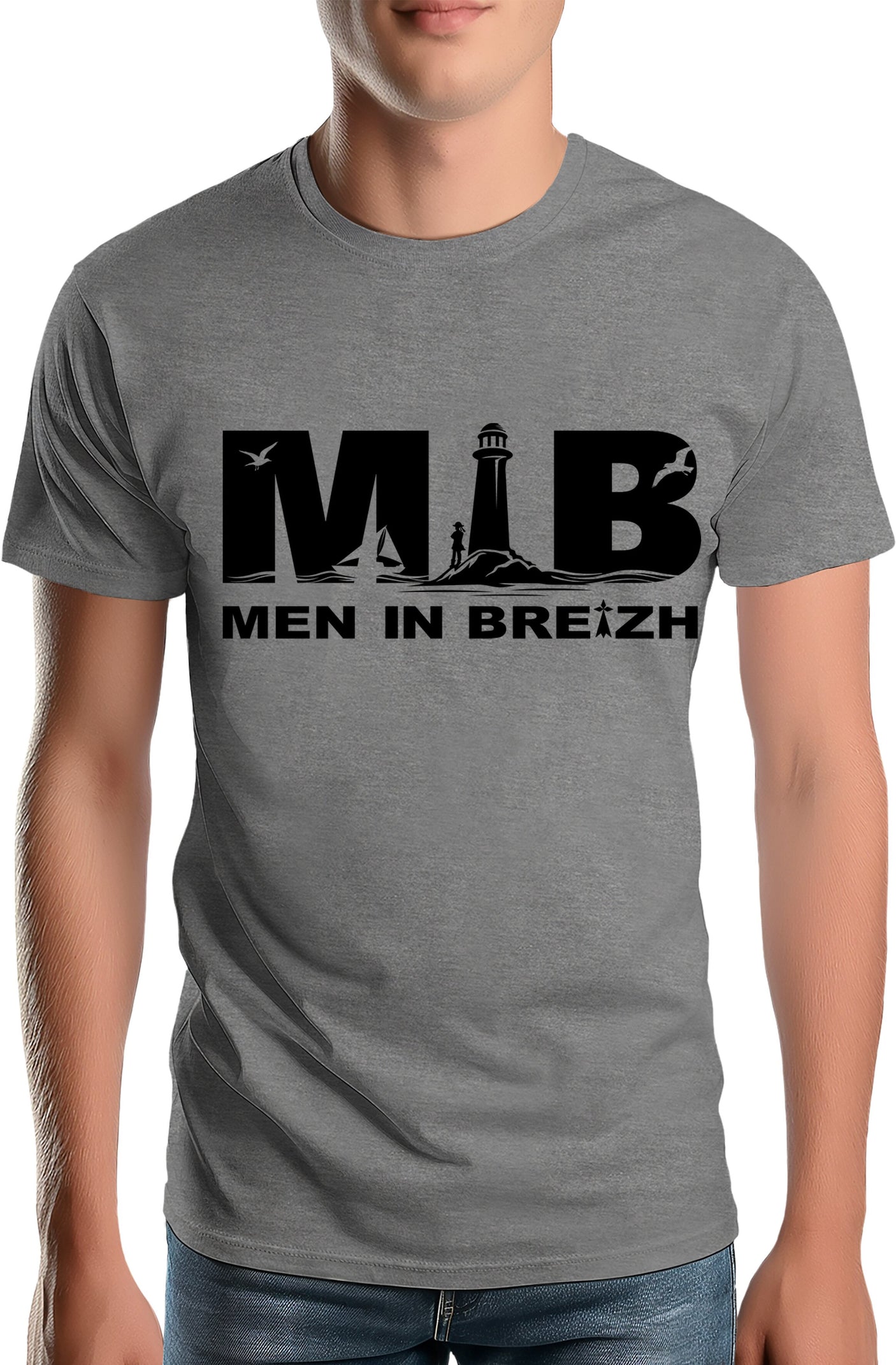 Tee-Shirt Homme Men in breizh parodie men in black