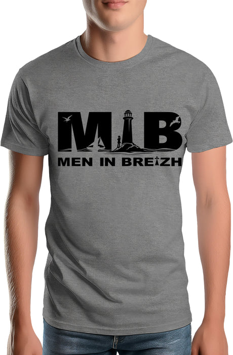 Tee-Shirt Homme Men in breizh parodie men in black