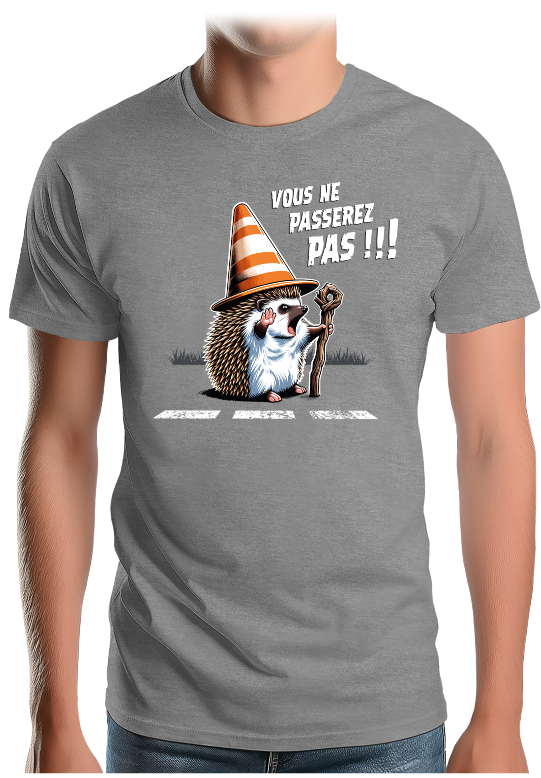 T-Shirt Homme Hérisson Gandalf, vous ne passerez pas sur la route !