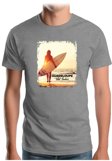 T-Shirt Homme Surf en Guadeloupe avec surfeuse