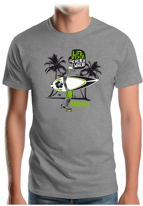 T-Shirt Homme Surfeur sur un skate