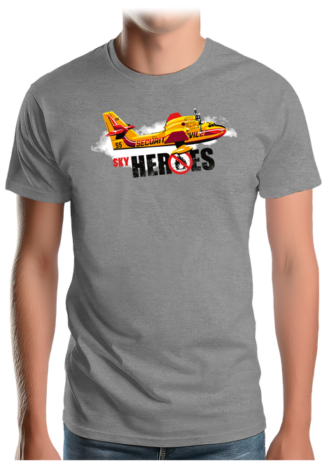 T-Shirt Homme Avion pompier pour éteindre les feux